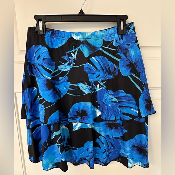 Tango Mango Blue Floral Print Swim Skirt - Picture 2 of 3